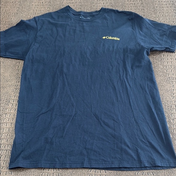 Columbia Men’s Blue Graphic Logo T-Shirt Short Sleeve Size Large - Picture 1 of 6